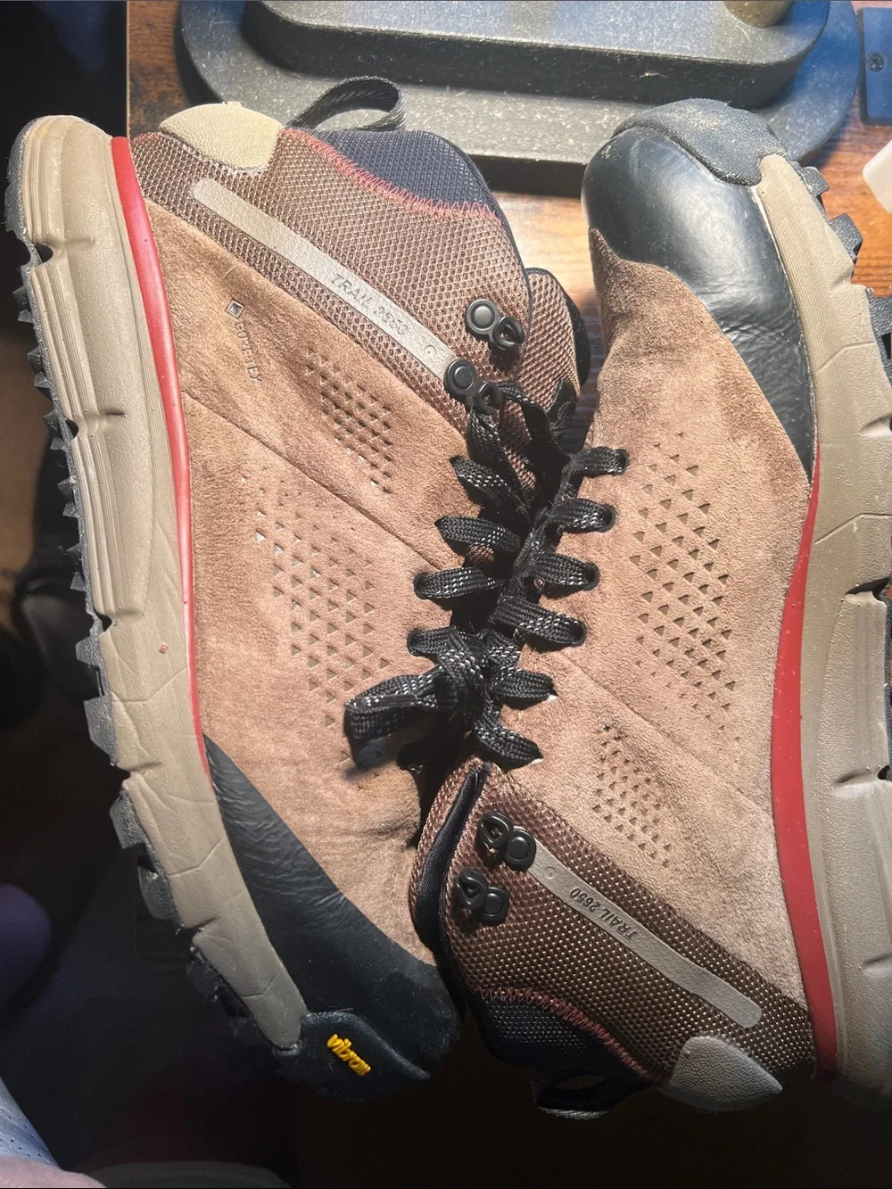 Danner Brown Suede Men's Hiking Boots with Black Accents